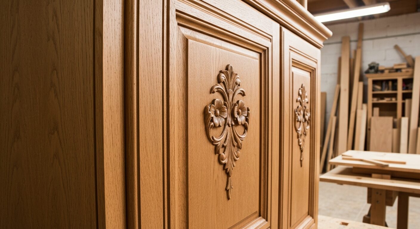 Фасади з різьбою для кухні в класичному стилі: ознаки якісного виробу